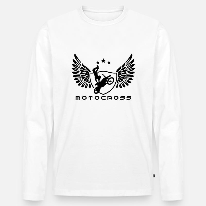 motorcross - Männer Premium Bio Langarmshirt - Weiß