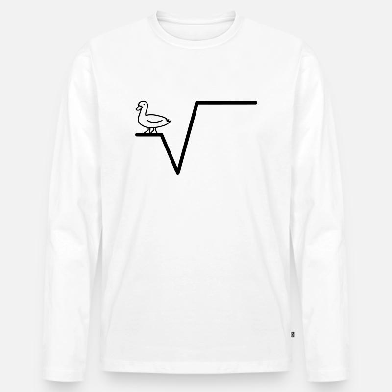 Mathe Ente Wurzel Schule, Uni Witze - Männer Premium Bio Langarmshirt - Weiß