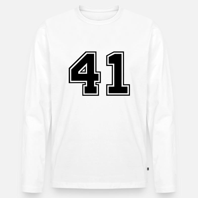 41 - Männer Premium Bio Langarmshirt - Weiß