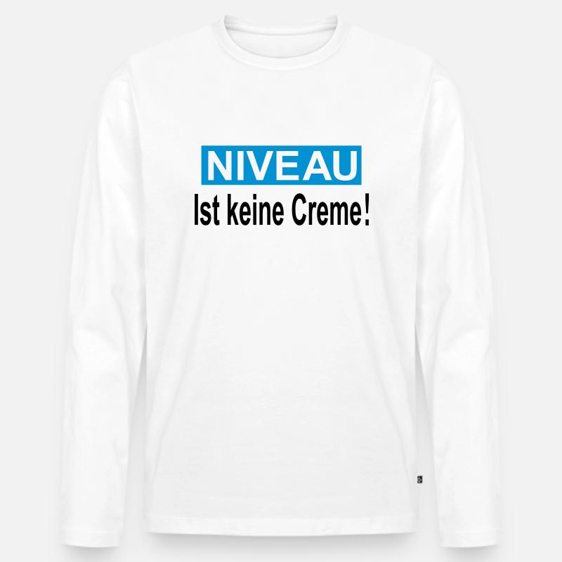 niveau - Männer Premium Bio Langarmshirt - Weiß