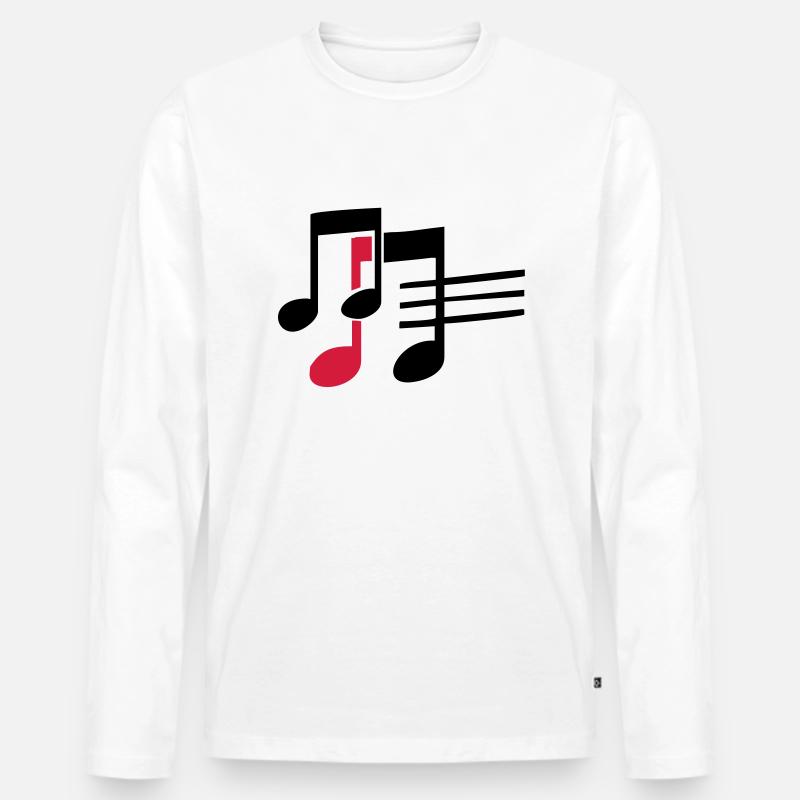 musik - Männer Premium Bio Langarmshirt - Weiß