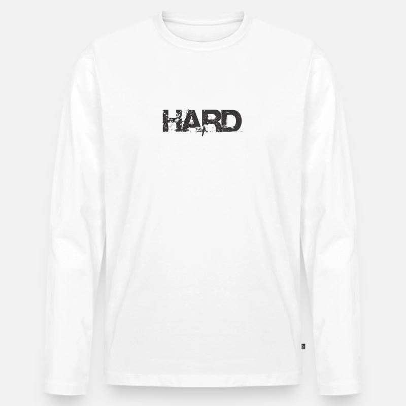 hardenduro1 weissgrau - Männer Premium Bio Langarmshirt - Weiß