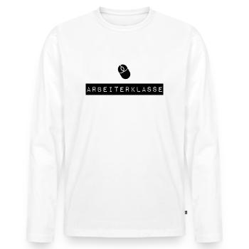 classe ouvrière - T-shirt manches longues Premium bio Homme - blanc - Devant - Nico (187cm)