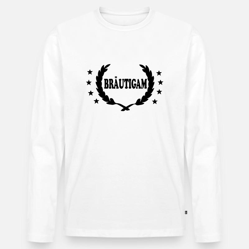 braeutigam7 - Männer Premium Bio Langarmshirt - Weiß