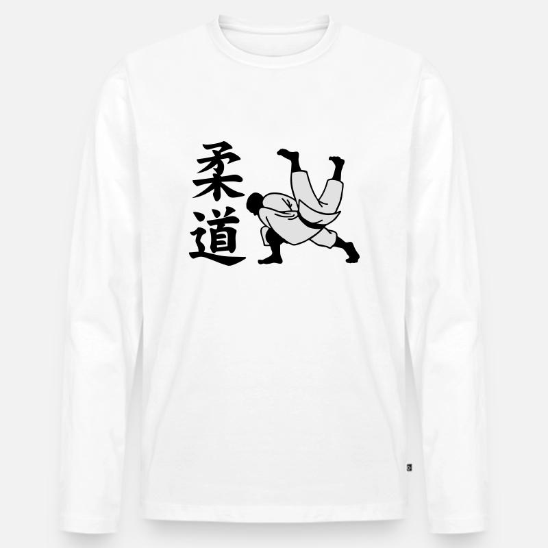 judo - Männer Premium Bio Langarmshirt - Weiß