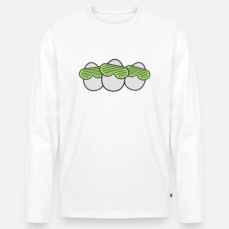 Funky Egg Crew - Männer Premium Bio Langarmshirt - Weiß
