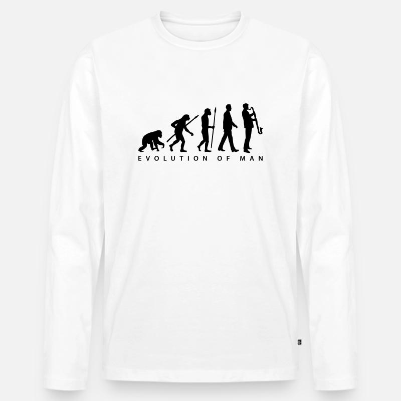 evolution_bass_klarinette_spieler_082013 - Männer Premium Bio Langarmshirt - Weiß