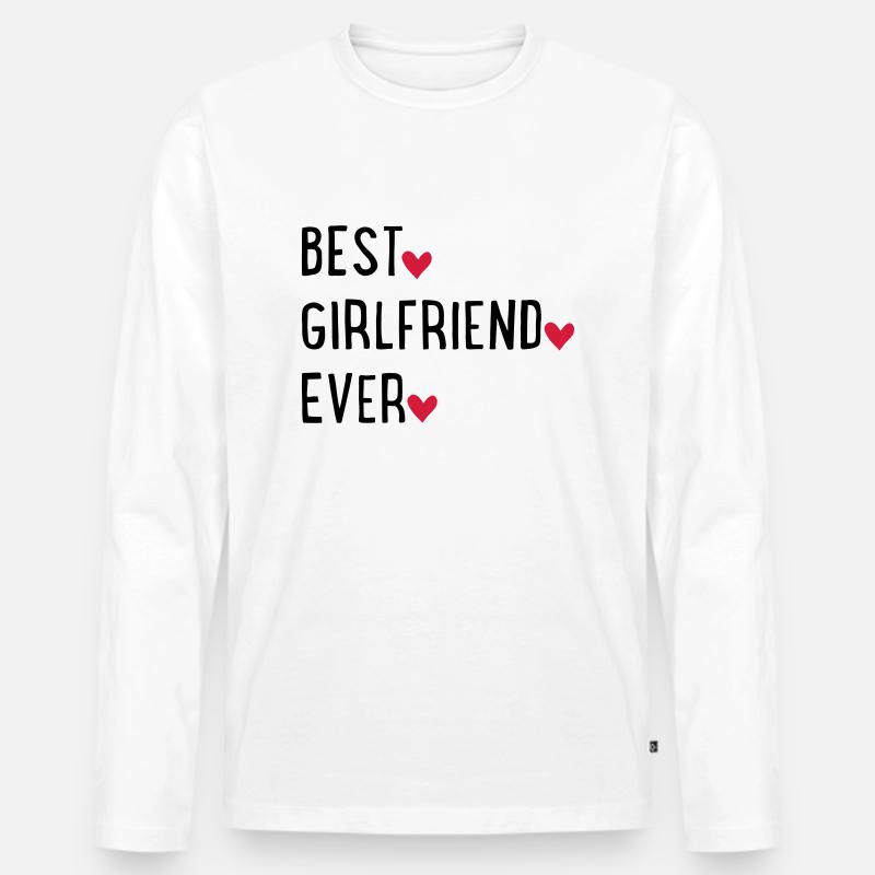 Freundin - Männer Premium Bio Langarmshirt - Weiß