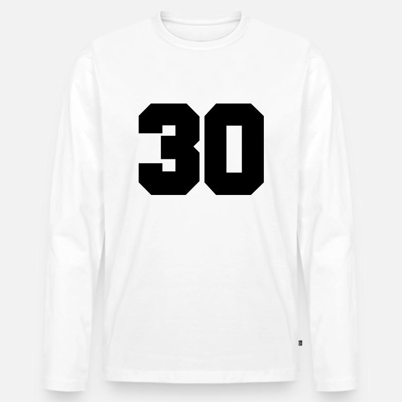 30 - Männer Premium Bio Langarmshirt - Weiß