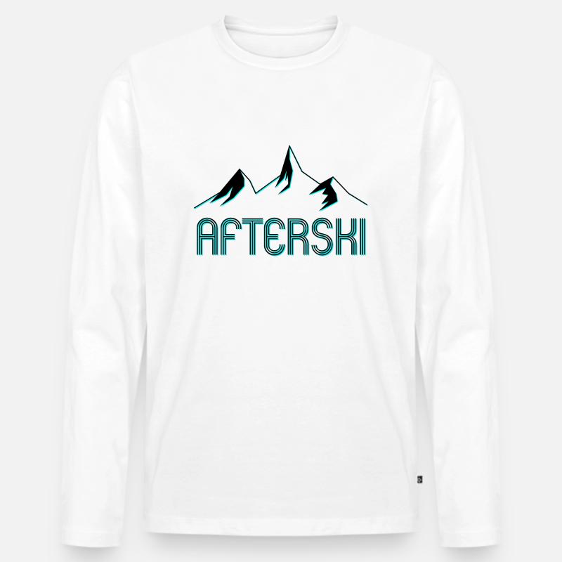 Afterski - Männer Premium Bio Langarmshirt - Weiß
