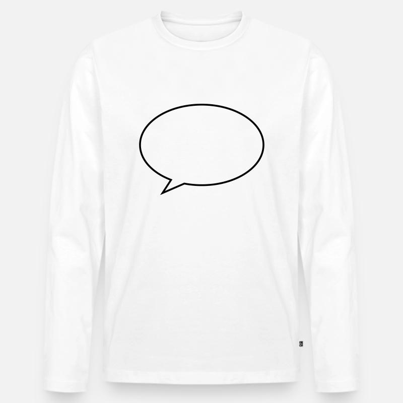 sprechblase - Männer Premium Bio Langarmshirt - Weiß