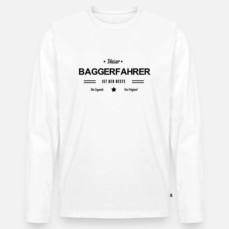 Bester Baggerfahrer - Männer Premium Bio Langarmshirt - Weiß