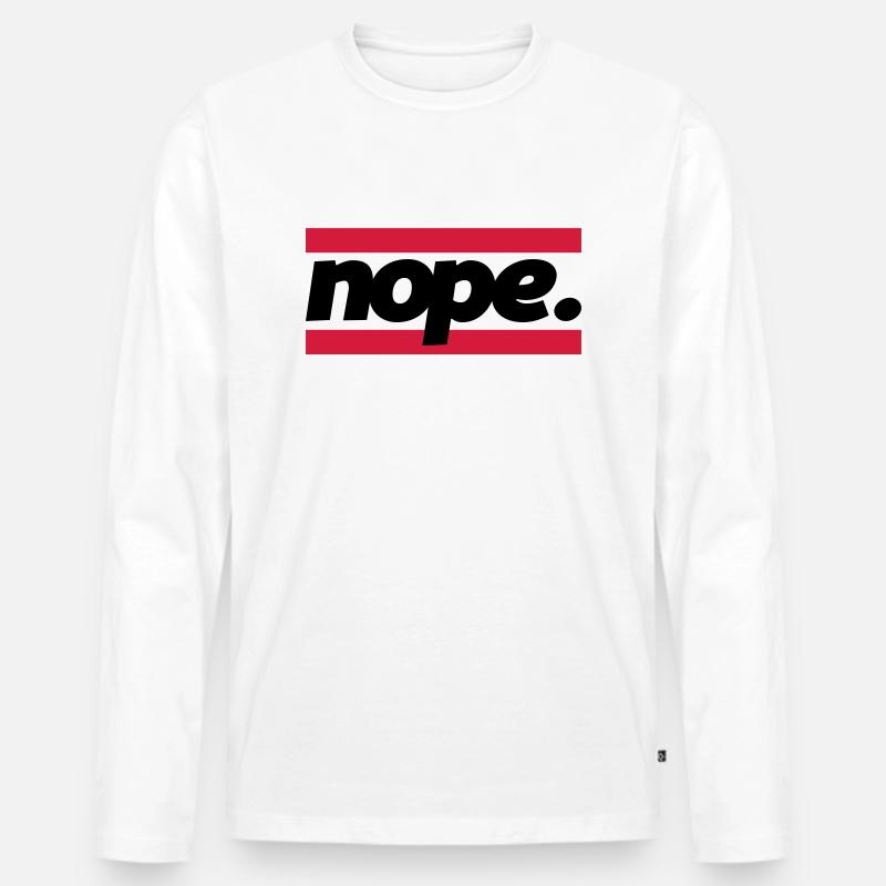 nope graphic - Männer Premium Bio Langarmshirt - Weiß