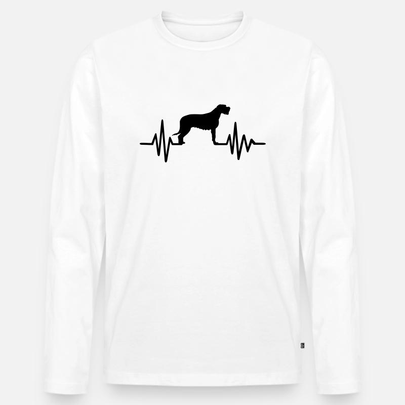 Irischer Wolfshund - Männer Premium Bio Langarmshirt - Weiß