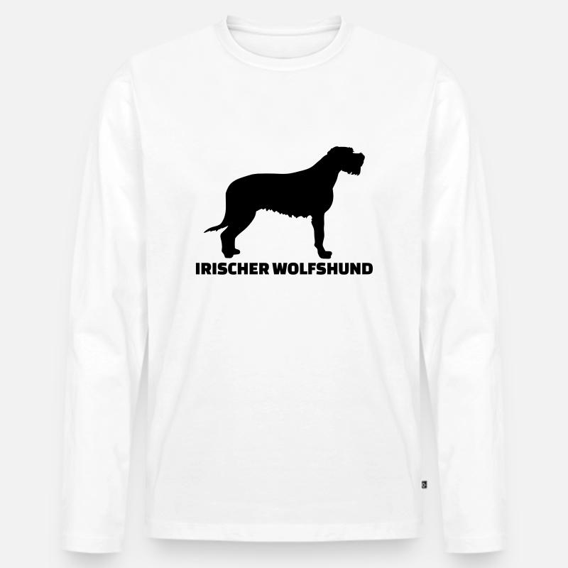 Irischer Wolfshund - Männer Premium Bio Langarmshirt - Weiß