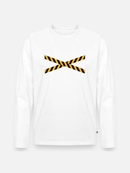 Line design caution tape - Men's Premium Organic Long Sleeve Shirt - white