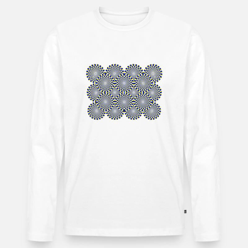 Optische Täuschung Optical illusion Psychedelisch - Männer Premium Bio Langarmshirt - Weiß
