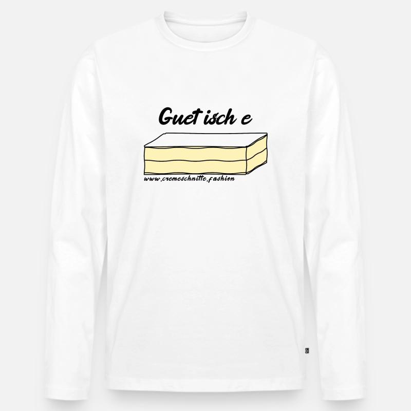 Guet isch e Cremeschnitte - Männer Premium Bio Langarmshirt - Weiß