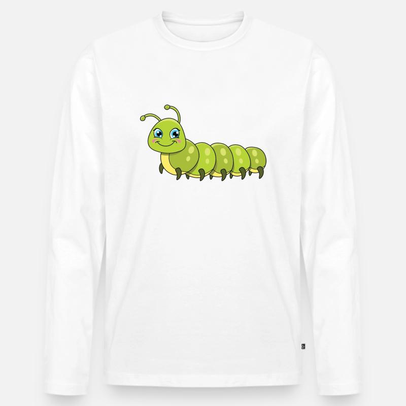 Bruco - Maglia a manica lunga ecologica premium da uomo - bianco