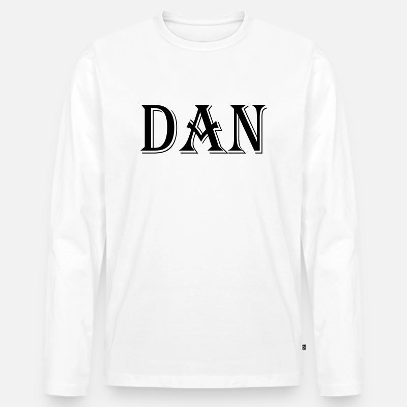 dan - Männer Premium Bio Langarmshirt - Weiß