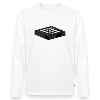 Beatmaker shirt t-shirt unisexe top fan de musique - T-shirt manches longues Premium bio Homme - blanc - Devant - Nico (187cm)