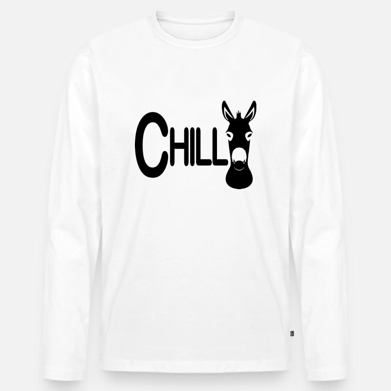 Donkey Esel - Männer Premium Bio Langarmshirt - Weiß