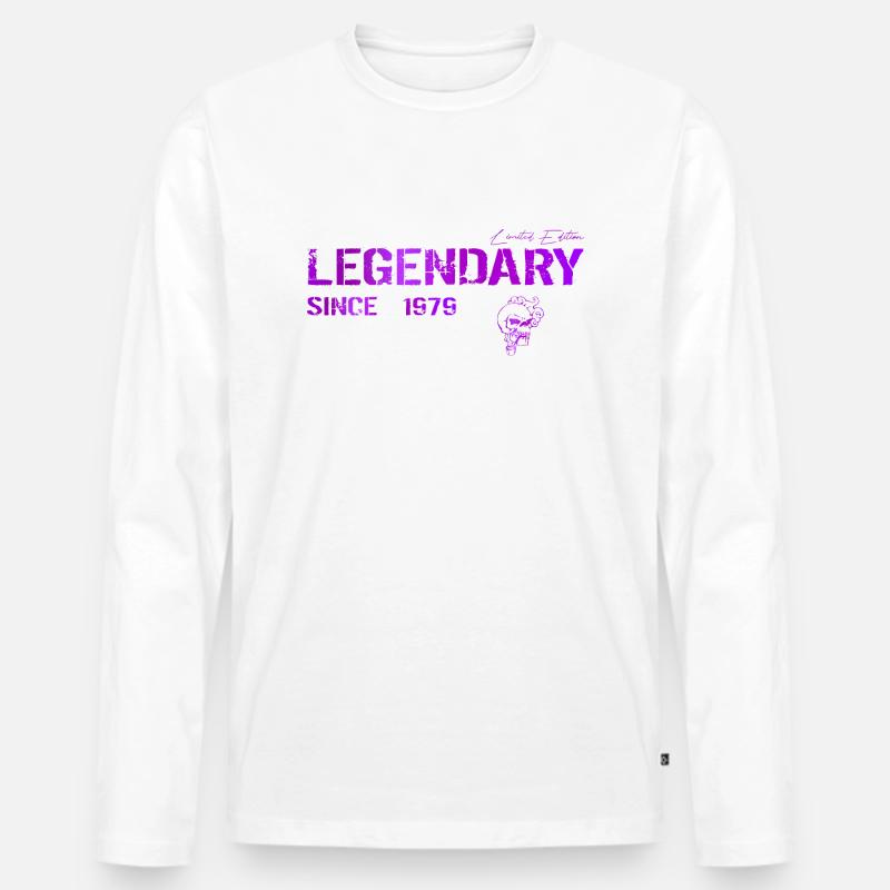 Legendary since 1979 Geschenk - Männer Premium Bio Langarmshirt - Weiß
