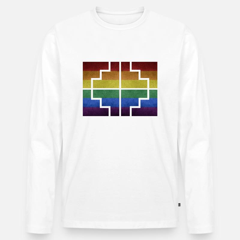Geometrie - Männer Premium Bio Langarmshirt - Weiß