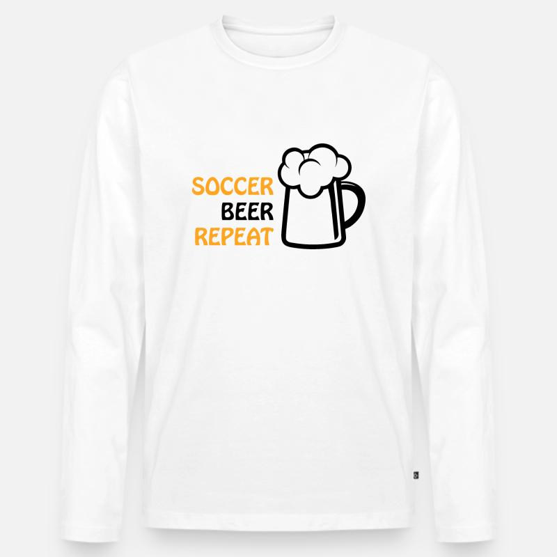 Fußball Soccer - Männer Premium Bio Langarmshirt - Weiß