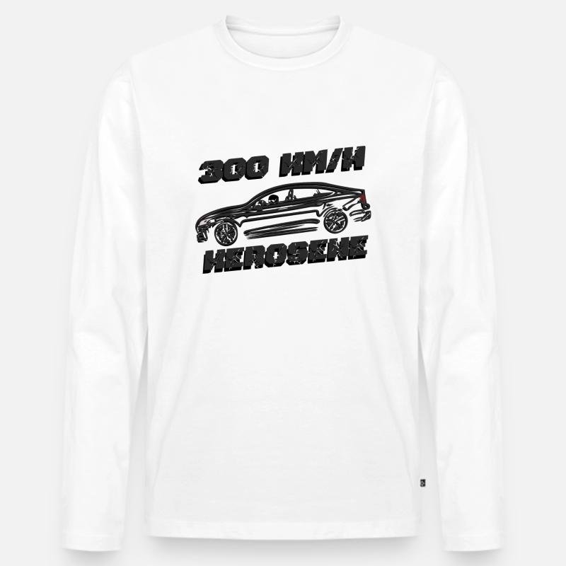 Kerosene 300KM/H - Männer Premium Bio Langarmshirt - Weiß