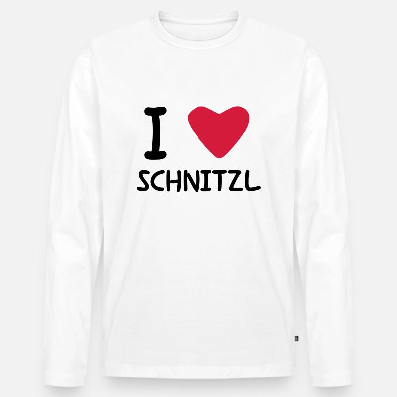 I love Schnitzl - Männer Premium Bio Langarmshirt - Weiß