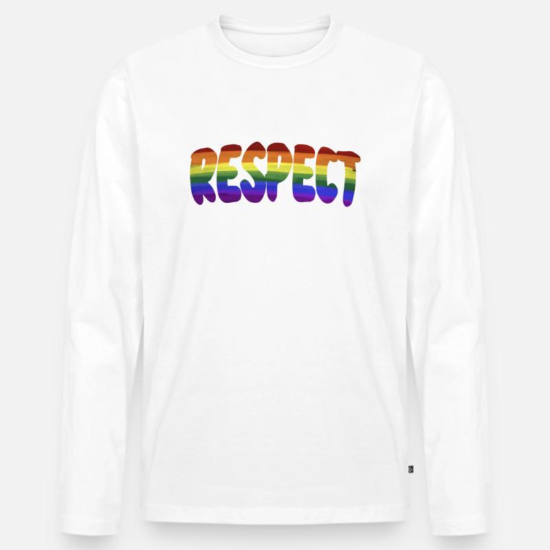Respect - Männer Premium Bio Langarmshirt - Weiß