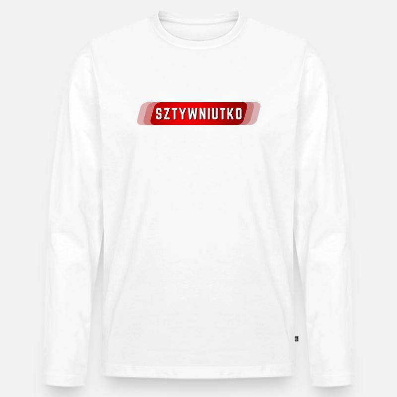 Steif - Männer Premium Bio Langarmshirt - Weiß