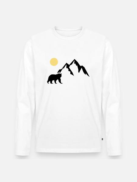 Mountain Bear - Men's Premium Organic Long Sleeve Shirt - white
