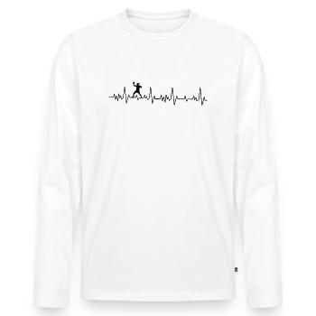 Tischtennis - Männer Premium Bio Langarmshirt - Weiß - Vorne - Nico (187cm)