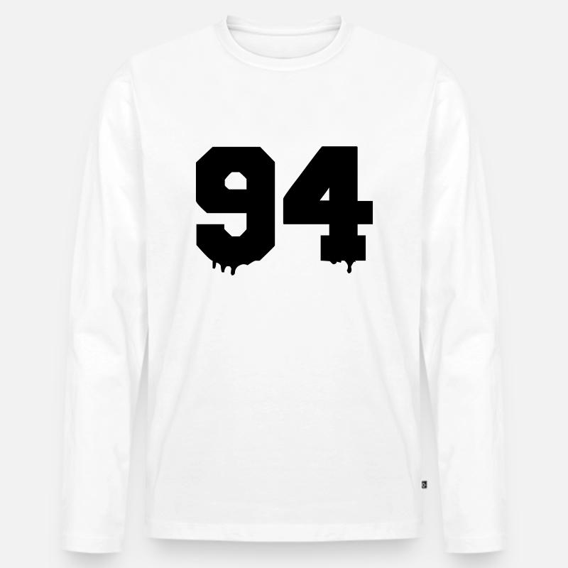 94 - Männer Premium Bio Langarmshirt - Weiß