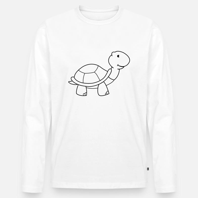 schildkröte - Männer Premium Bio Langarmshirt - Weiß