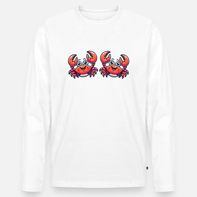 krabbe comic 2 - Männer Premium Bio Langarmshirt - Weiß