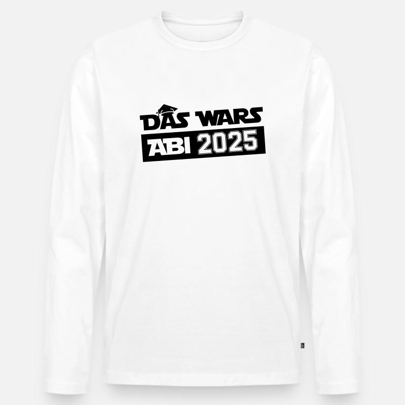 abi das wars 2025 - Männer Premium Bio Langarmshirt - Weiß