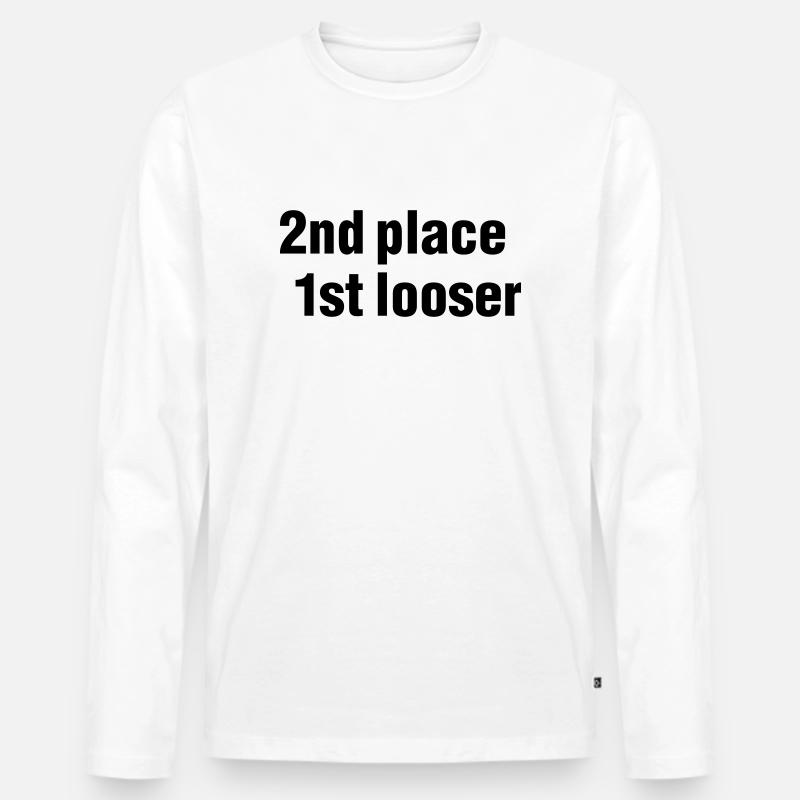 2nd place - 1st looser - Männer Premium Bio Langarmshirt - Weiß