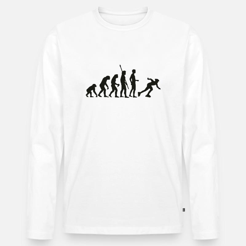 evolution_inliner - Männer Premium Bio Langarmshirt - Weiß