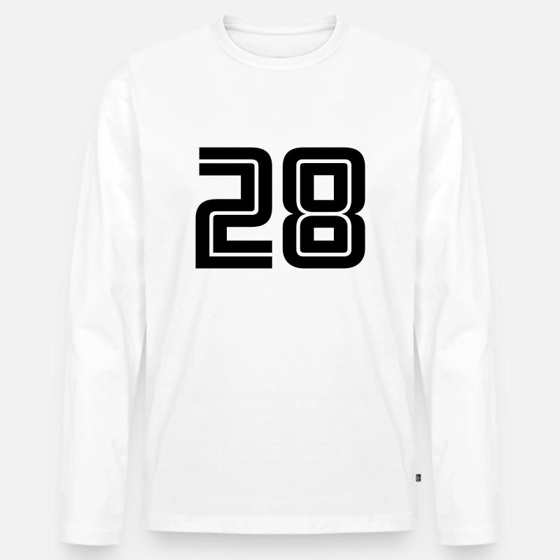 28 - Männer Premium Bio Langarmshirt - Weiß