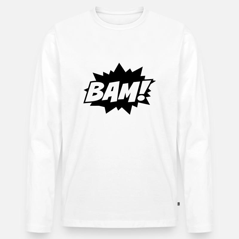 bam bäm pam - Männer Premium Bio Langarmshirt - Weiß