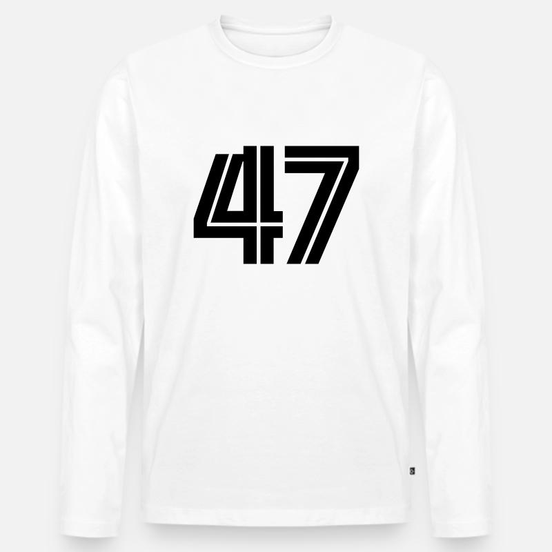 47 - Männer Premium Bio Langarmshirt - Weiß