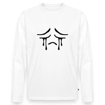 Weeping sad face tears unhappy - Men's Premium Organic Long Sleeve Shirt - white - Front - Nico (187cm)
