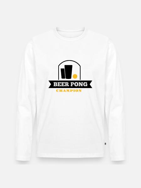 beer pong champion - Männer Premium Bio Langarmshirt - Weiß