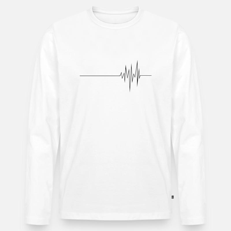 EKG (md) - Männer Premium Bio Langarmshirt - Weiß