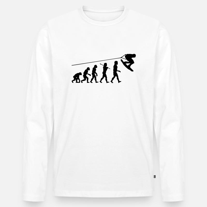 wa01 wakeboard evolution - Männer Premium Bio Langarmshirt - Weiß
