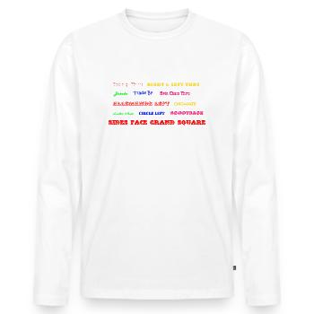 Square Dance Figuren - Männer Premium Bio Langarmshirt - Weiß - Vorne - Nico (187cm)