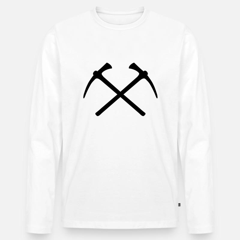 Spitzhacke - Männer Premium Bio Langarmshirt - Weiß
